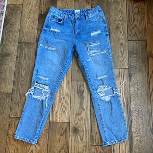 Special A High Waisted Boyfriend Distressed Jean